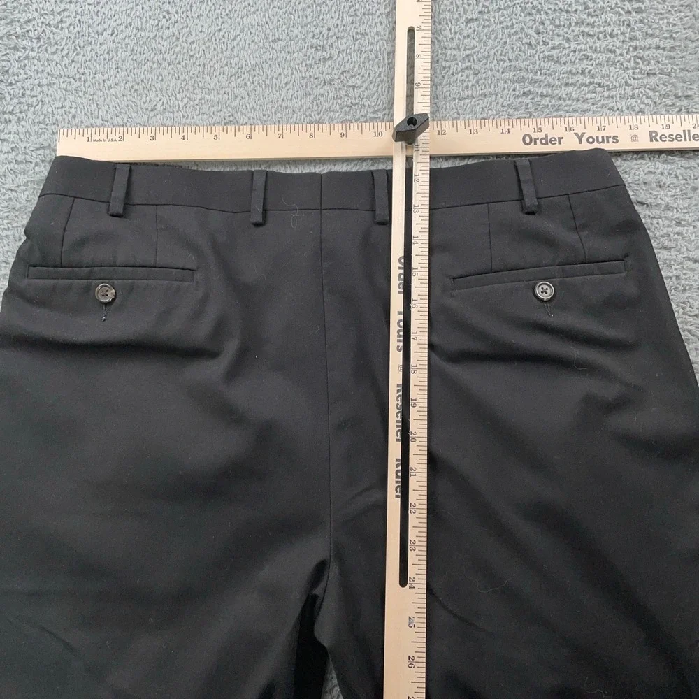 Lauren Ralph Lauren Dress Pants Mens 36x29 Black Pleated Cuffed Poly Rayon